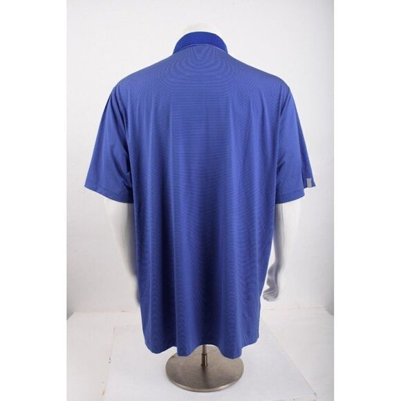 RLX Ralph Lauren Mens Blue Polo Golf Shirt XXL 2XL Striped Pullover Short Sleeve - Picture 5 of 6